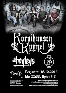 Next Korpikuusen Kyynel gig w/the Hayleys, Sprague Dawley: Portti, Turku, 16.10.2015